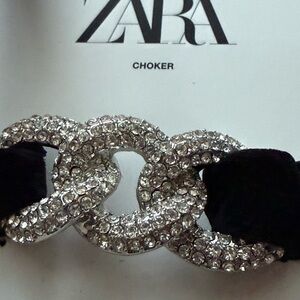 Zara Silver and Black Choker